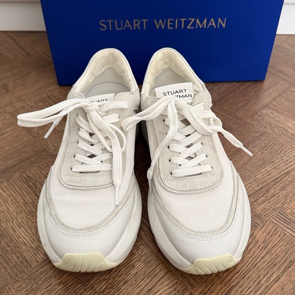 Stuart Weitzman Cream and White Sporty Low-Top Sneakers - Picture 4 of 4